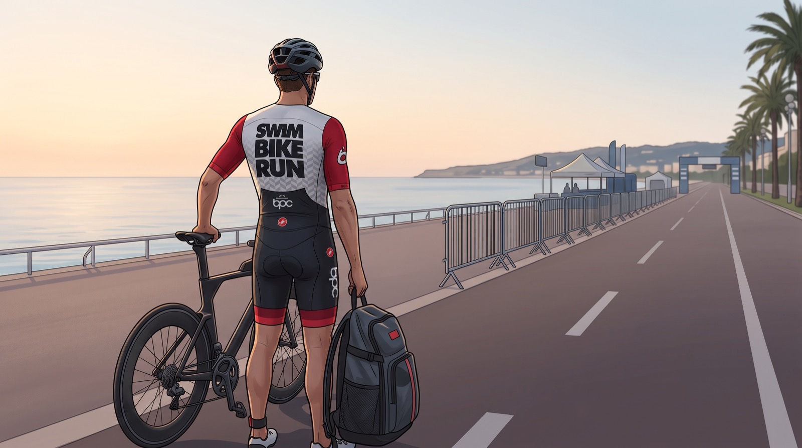 Triathlète BPC face à une annulation de course, en train de replanifier son objectif avec méthode.