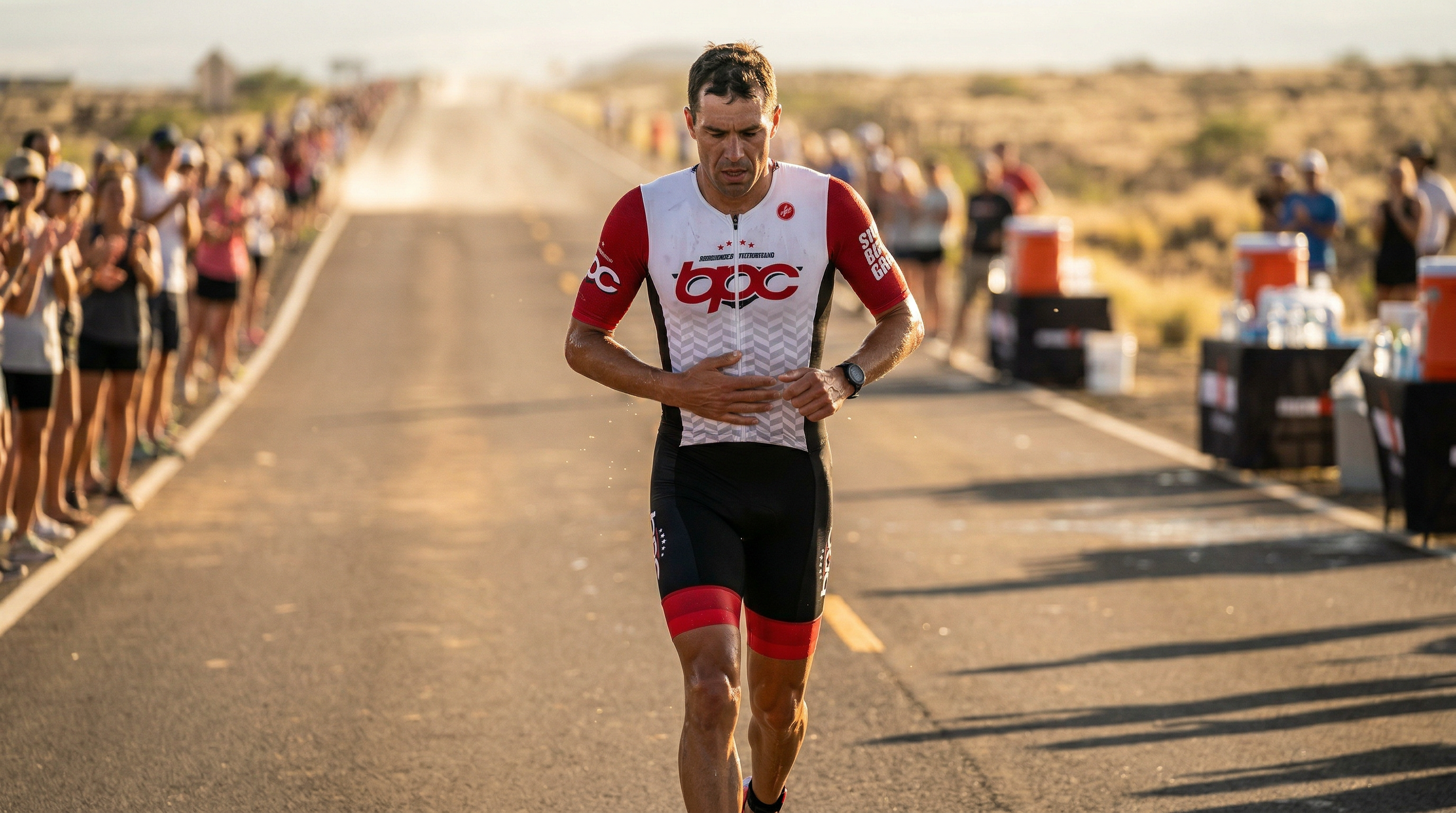 Triathlète en effort longue distance, lien entre intestin et performance
