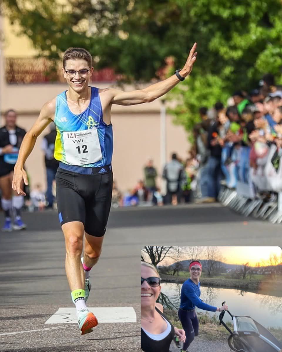 Victor Henry franchissant la ligne d'arrivée du marathon de Barcelone