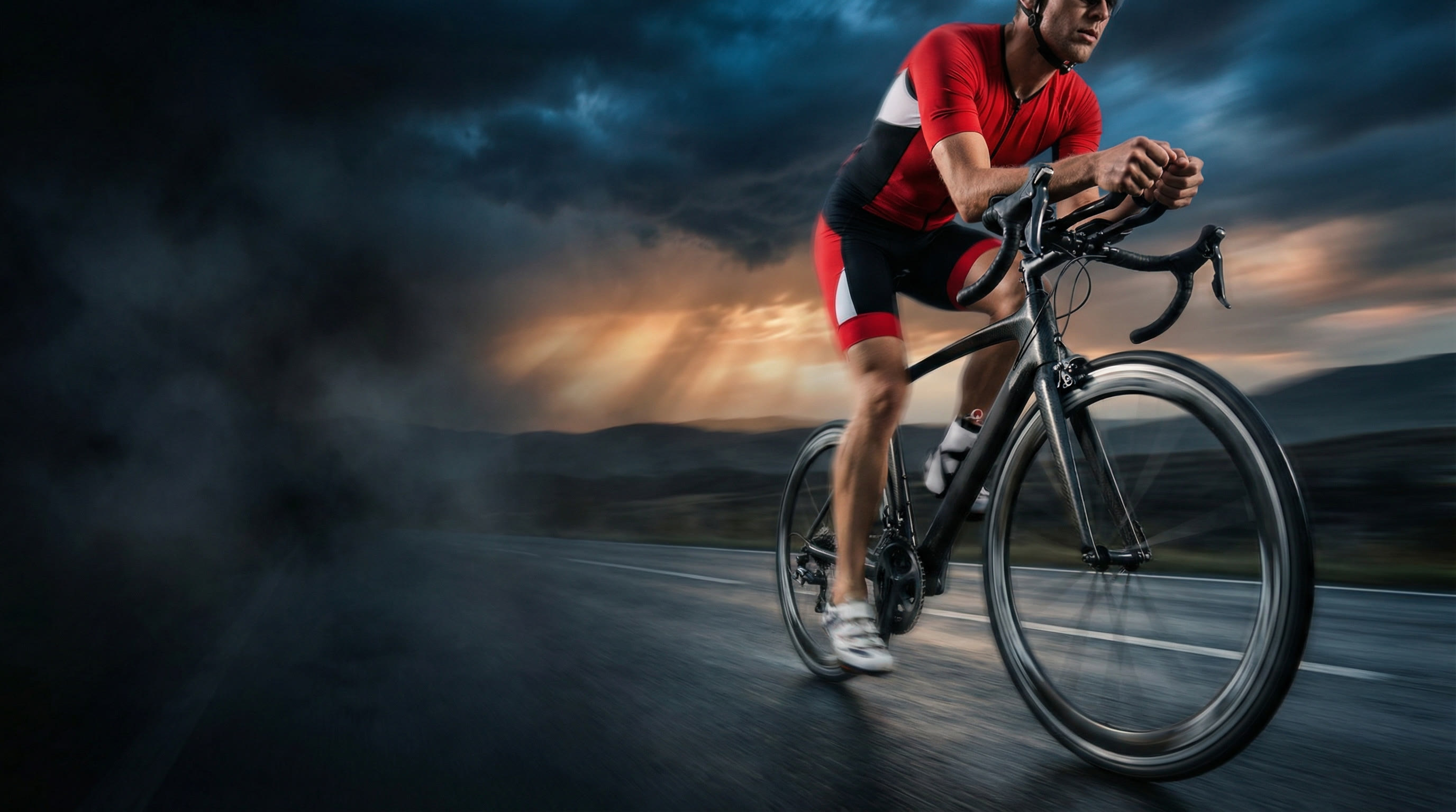 Athl&egrave;te BPC en position a&eacute;rodynamique