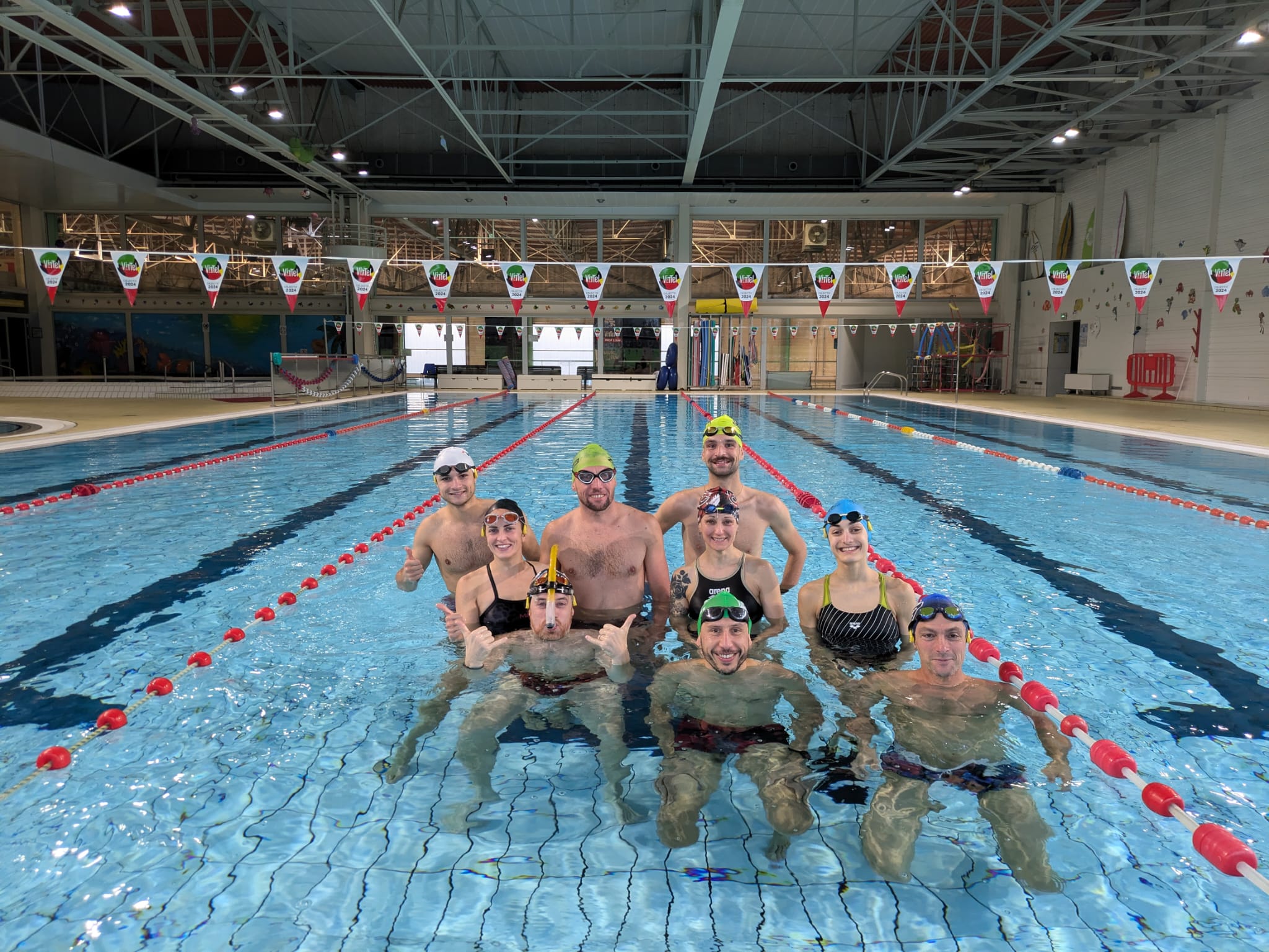 Groupe de triathlètes au Swim Camp Vittel